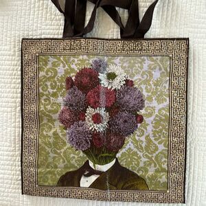 Blue Q Giant Shopper Tote Retired Discontinued Plant Head Unusual Recycled